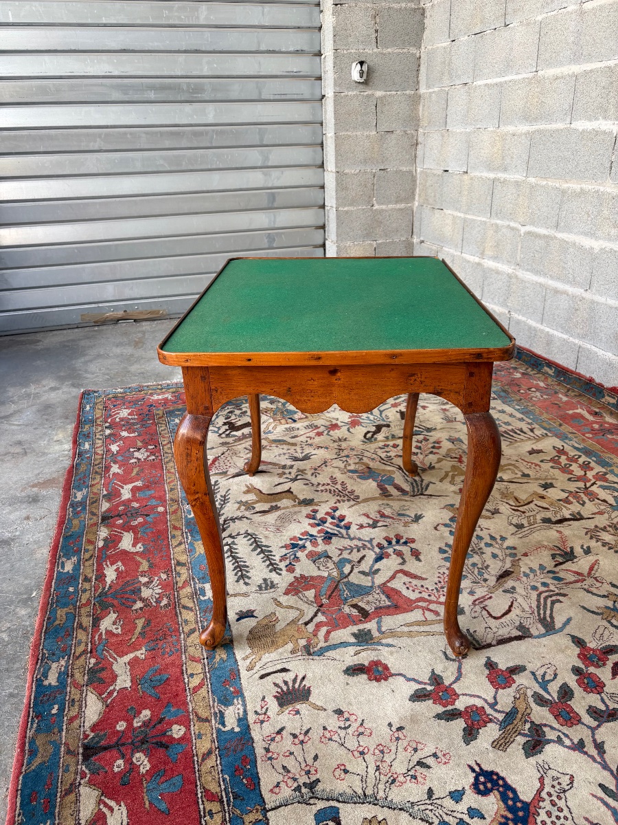 Louis XV-style Game Table, Made Of Walnut, 18th Century-photo-7