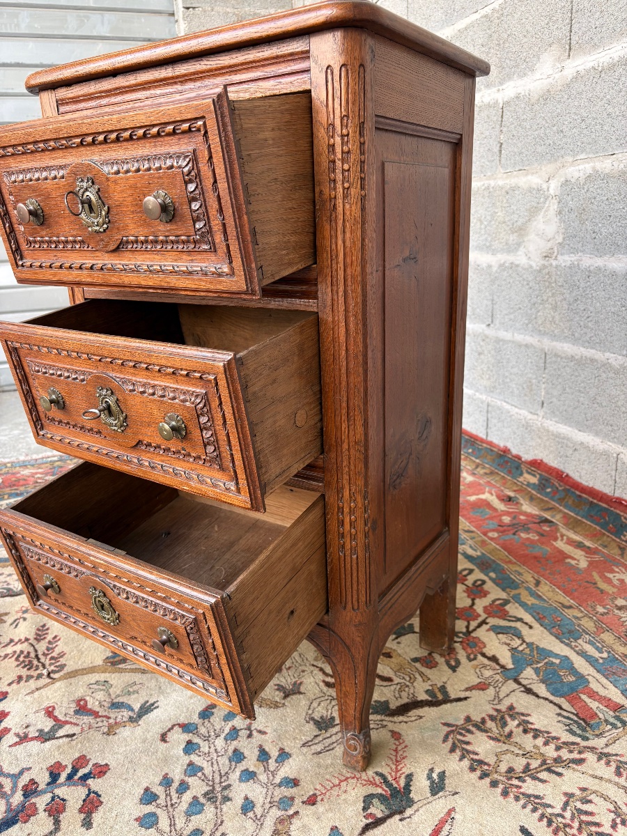 Commode, Louis XVI, en chêne d’époque XIXe siècle-photo-2