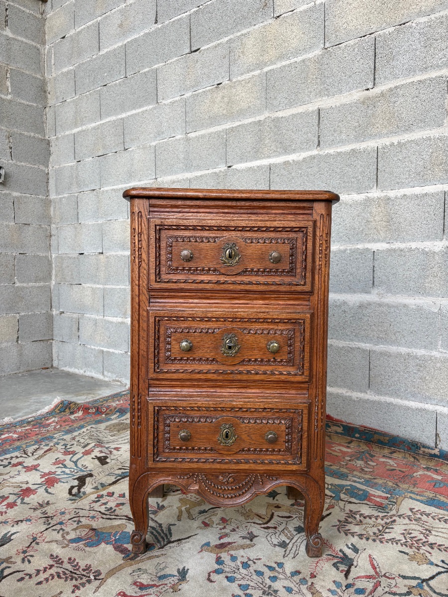 Commode, Louis XVI, en chêne d’époque XIXe siècle-photo-3