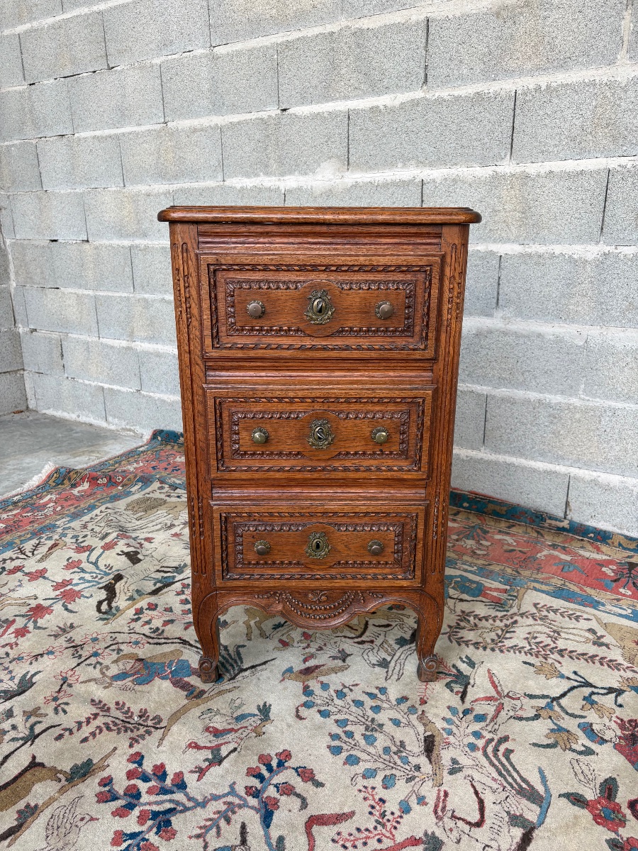 Commode, Louis XVI, en chêne d’époque XIXe siècle-photo-6