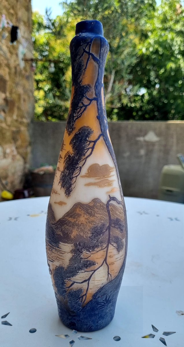 Glass Paste Bottle, Signed "de Vez," 19th Century 