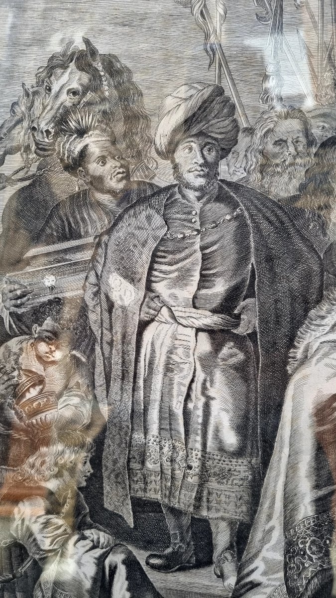 gravure ancienne – L'Adoration des Mages – d'après Rubens – XVIIIᵉ -photo-3
