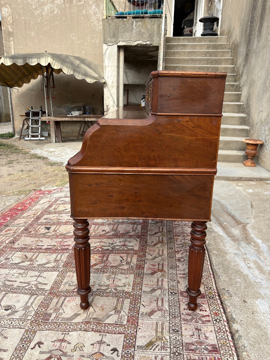 Bureau Secrétaire, à cylindre, napoléon III,  en acajou d’époque XIXe siècle-photo-4