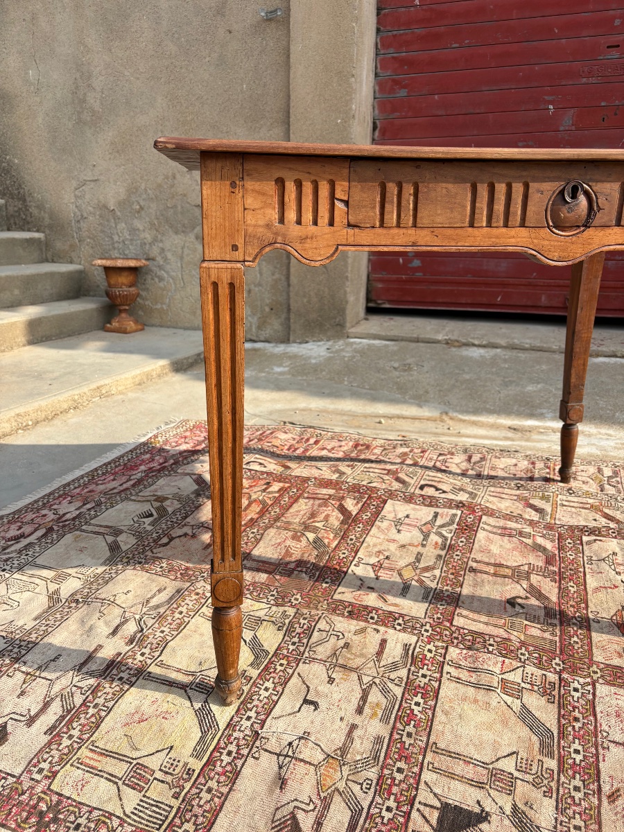 Table, de milieu, Louis XVI, en noyer époque XVIIIe siècle-photo-3