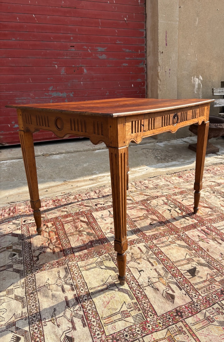 Table, de milieu, Louis XVI, en noyer époque XVIIIe siècle-photo-4