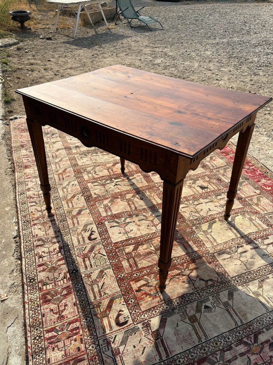 Table, de milieu, Louis XVI, en noyer époque XVIIIe siècle-photo-1