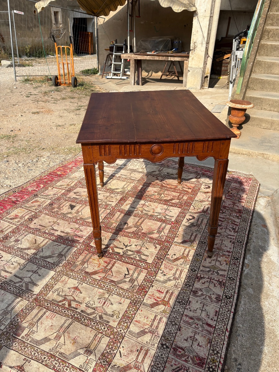 Table, de milieu, Louis XVI, en noyer époque XVIIIe siècle-photo-2