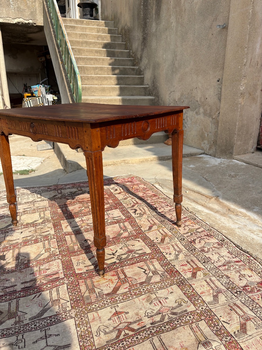 Table, de milieu, Louis XVI, en noyer époque XVIIIe siècle-photo-6