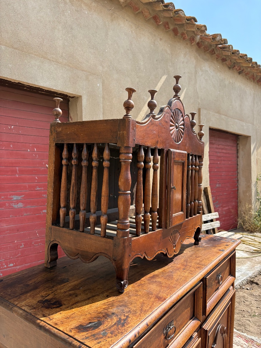 Panetière, Louis XV,en noyer  provençal d’époque XVIIIe siècle-photo-2