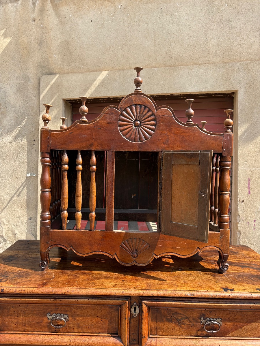 Panetière, Louis XV,en noyer  provençal d’époque XVIIIe siècle-photo-4