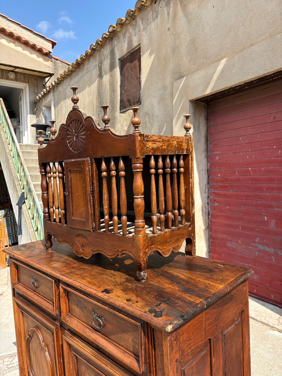Panetière, Louis XV,en noyer  provençal d’époque XVIIIe siècle-photo-3