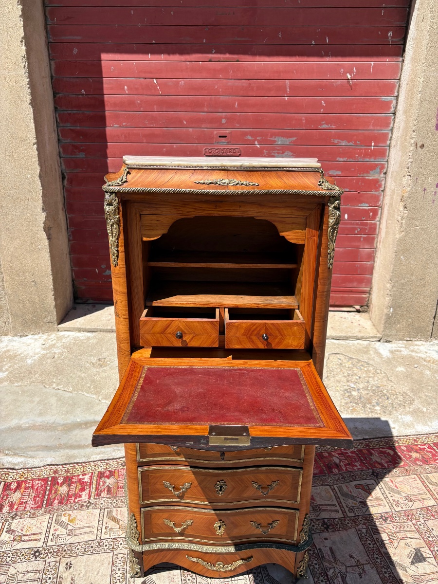 A Louis XV-style Ladies' Secretary Desk, With 19th-century Marquetry-photo-2