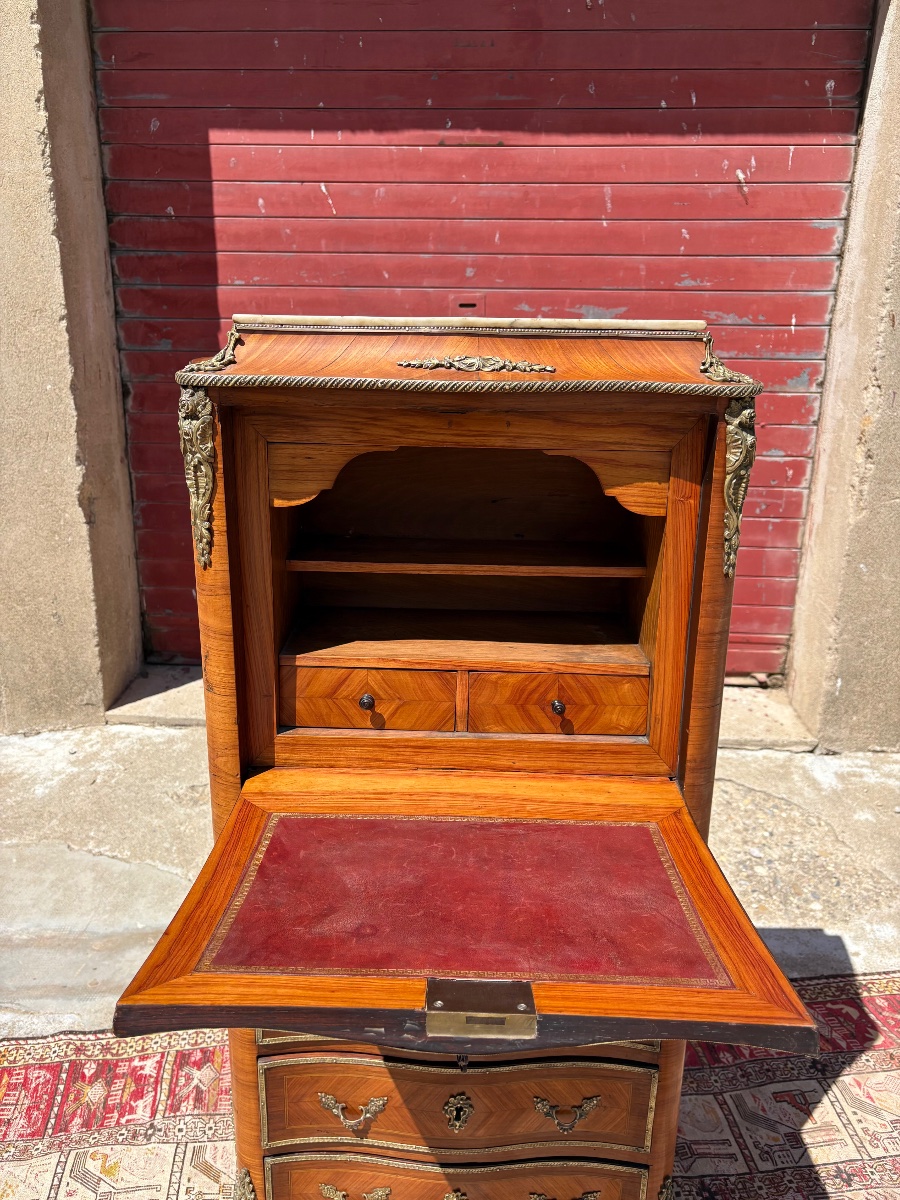 A Louis XV-style Ladies' Secretary Desk, With 19th-century Marquetry-photo-3