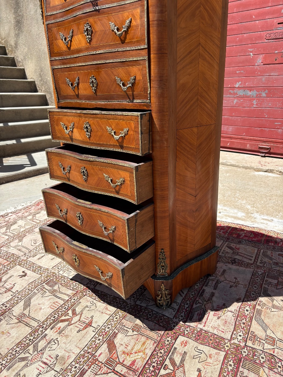 A Louis XV-style Ladies' Secretary Desk, With 19th-century Marquetry-photo-4