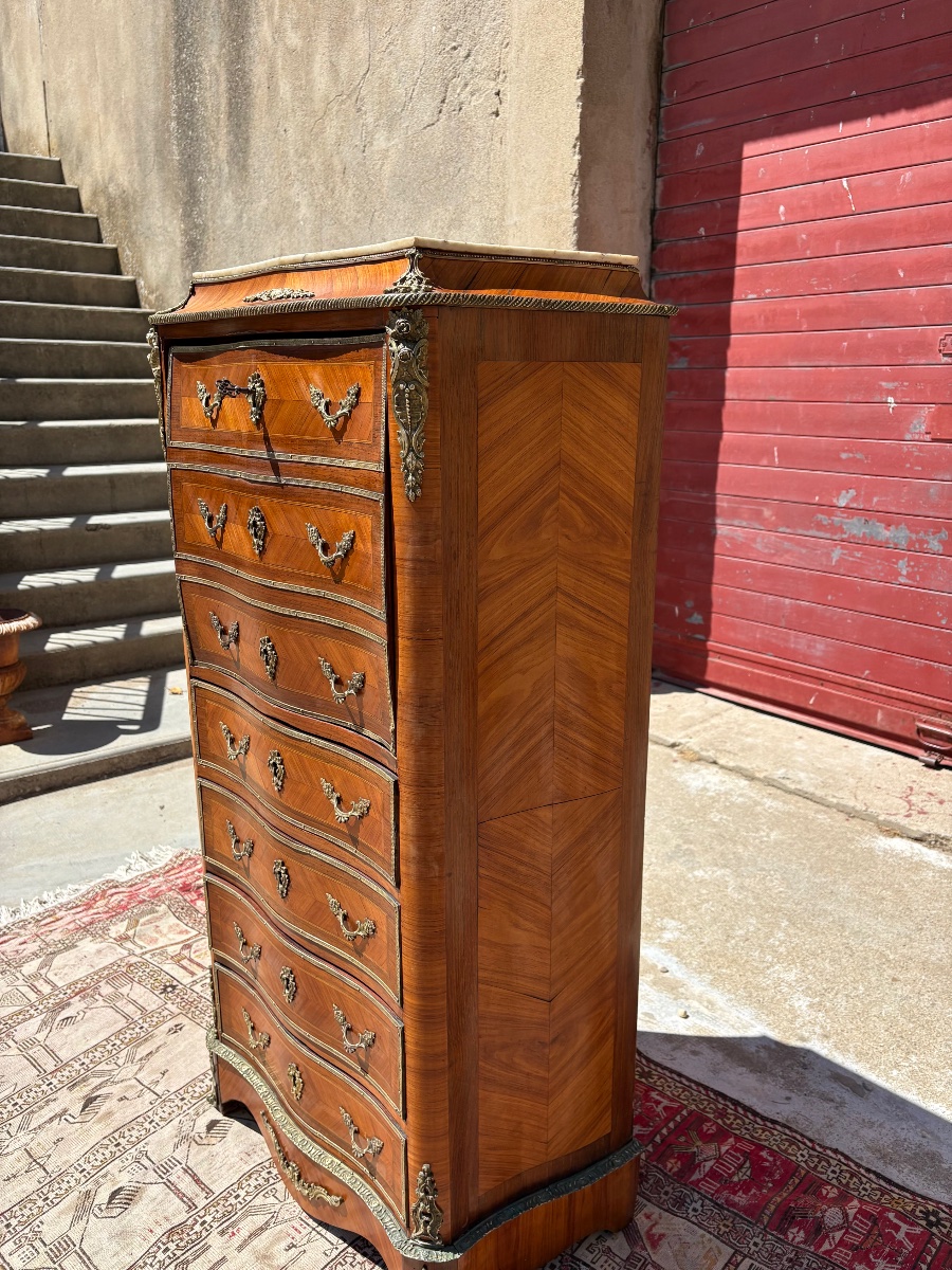 A Louis XV-style Ladies' Secretary Desk, With 19th-century Marquetry-photo-2