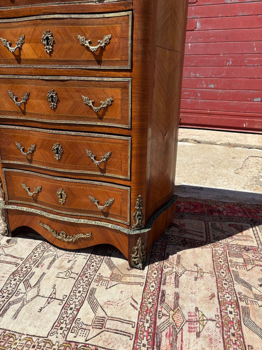 A Louis XV-style Ladies' Secretary Desk, With 19th-century Marquetry-photo-4