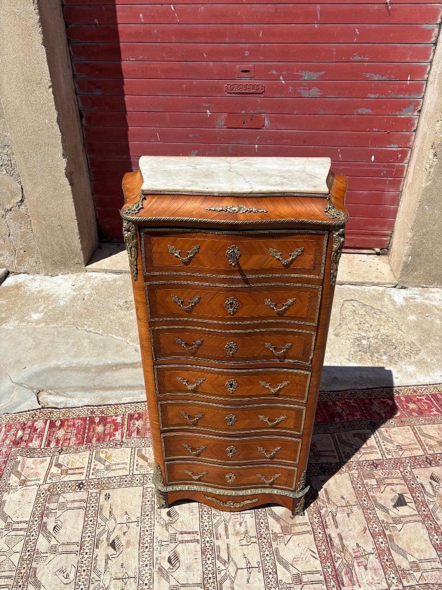A Louis XV-style Ladies' Secretary Desk, With 19th-century Marquetry-photo-6