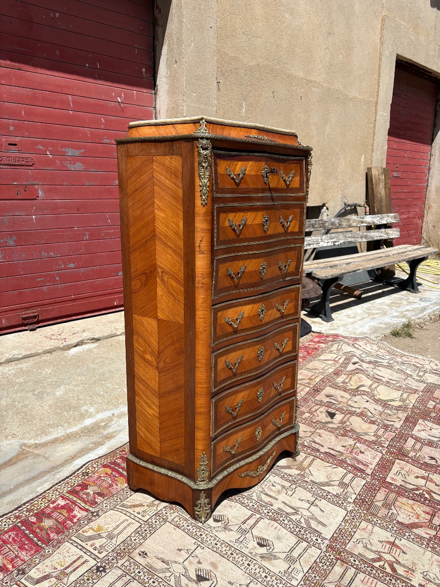 A Louis XV-style Ladies' Secretary Desk, With 19th-century Marquetry-photo-8