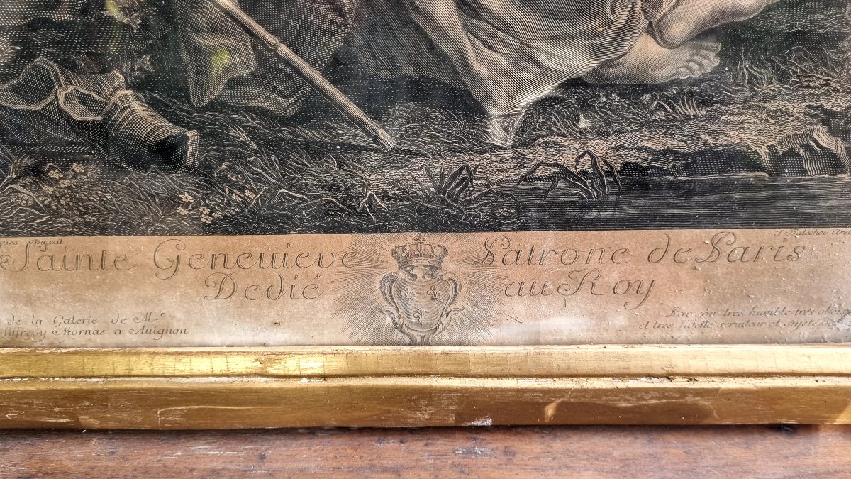 Gravure XVIIIé Sainte Geneviève de Paris.-photo-1