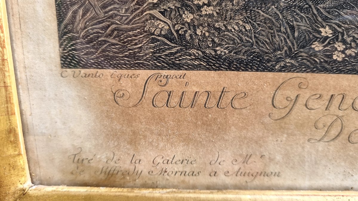 Gravure XVIIIé Sainte Geneviève de Paris.-photo-3
