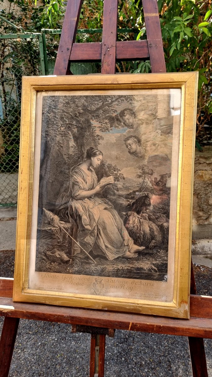 Gravure XVIIIé Sainte Geneviève de Paris.