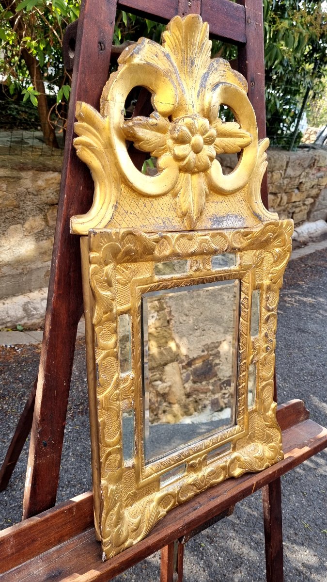 Small Regency-style Mirror With Gilded Wooden Frames, 18th Century-photo-1