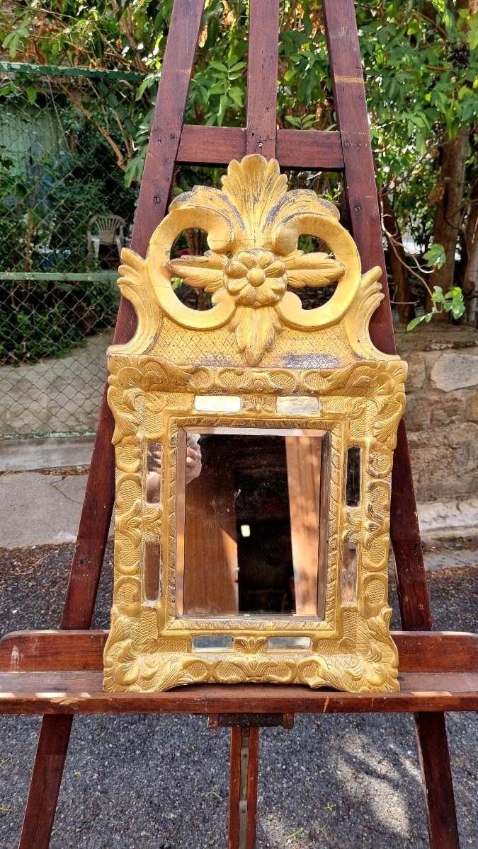 Small Regency-style Mirror With Gilded Wooden Frames, 18th Century
