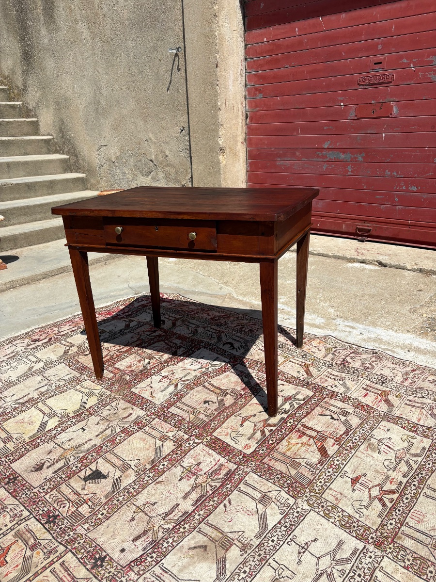 Table, de milieu en noyer, directoire d’époque XVIIIe siècle-photo-2