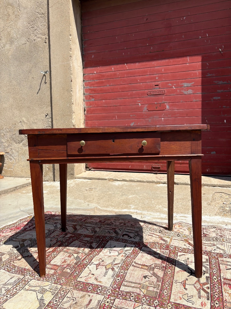 Table, de milieu en noyer, directoire d’époque XVIIIe siècle-photo-3