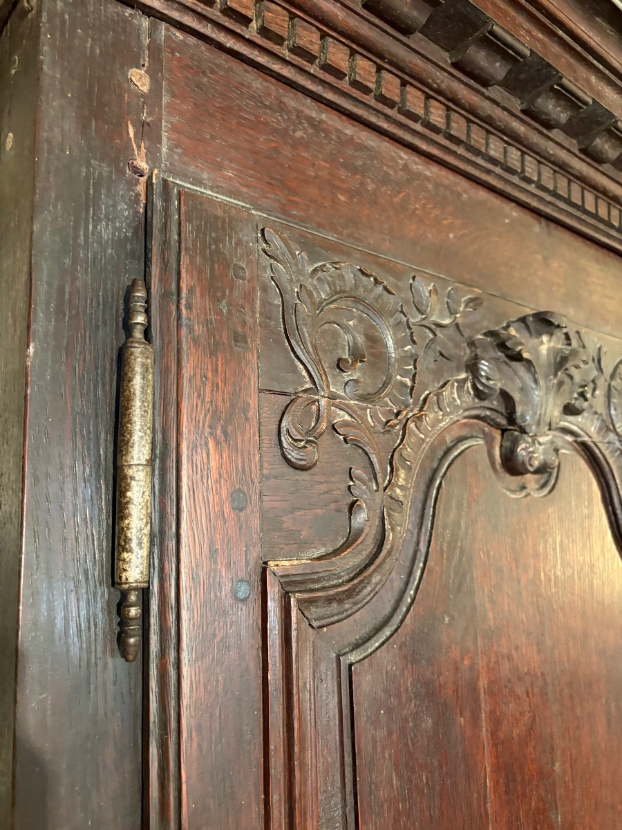 Armoire, régence en chêne d’époque XVIIIe siècle-photo-2
