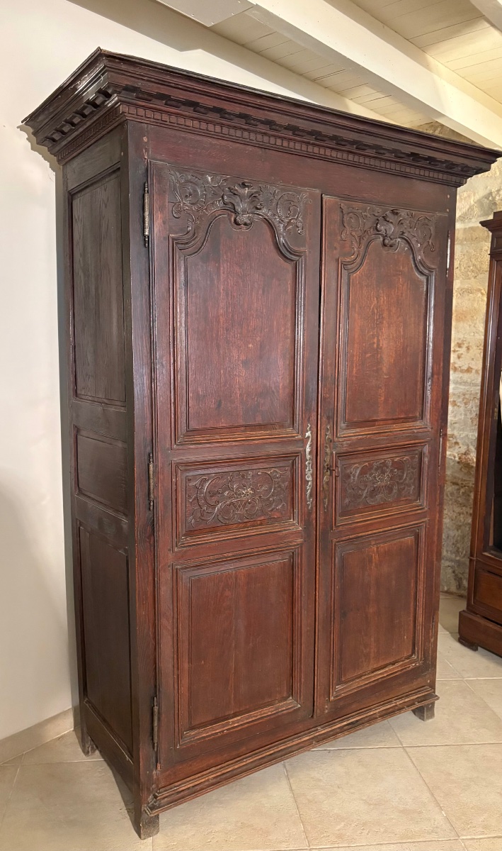 Armoire, régence en chêne d’époque XVIIIe siècle-photo-3
