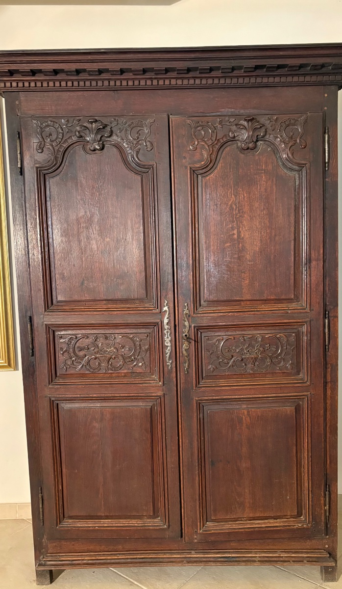 Armoire, régence en chêne d’époque XVIIIe siècle-photo-1