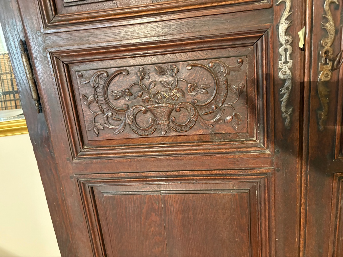 Armoire, régence en chêne d’époque XVIIIe siècle-photo-3