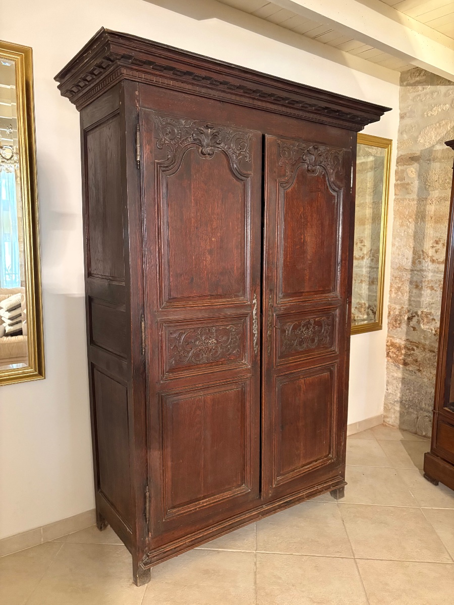 Armoire, régence en chêne d’époque XVIIIe siècle-photo-5