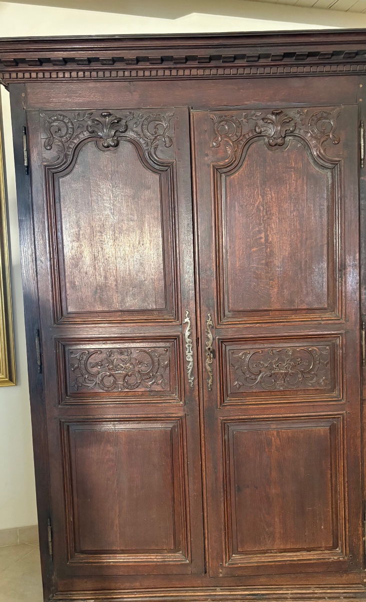 Armoire, régence en chêne d’époque XVIIIe siècle-photo-7