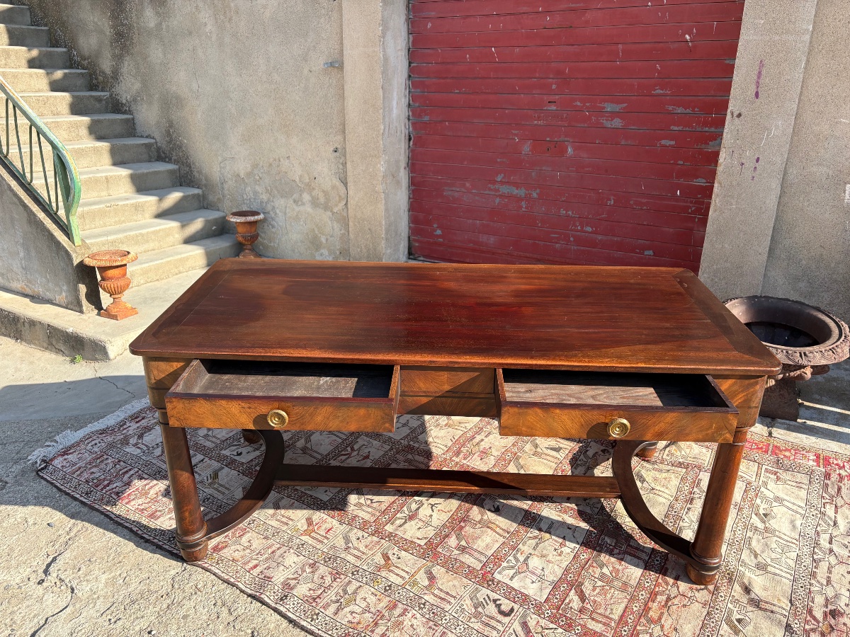 19th-century Mahogany Empire-style Desk-photo-2