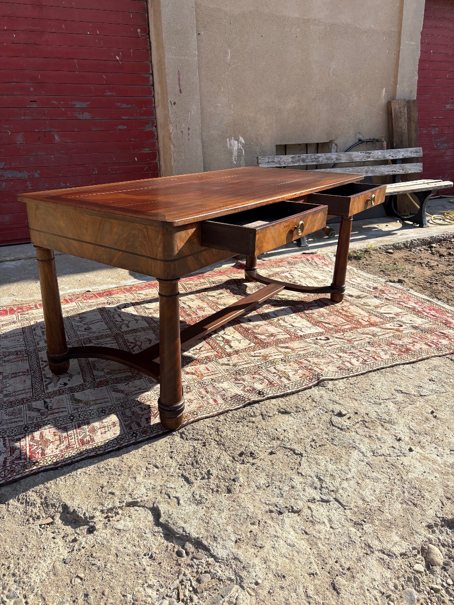 19th-century Mahogany Empire-style Desk-photo-4