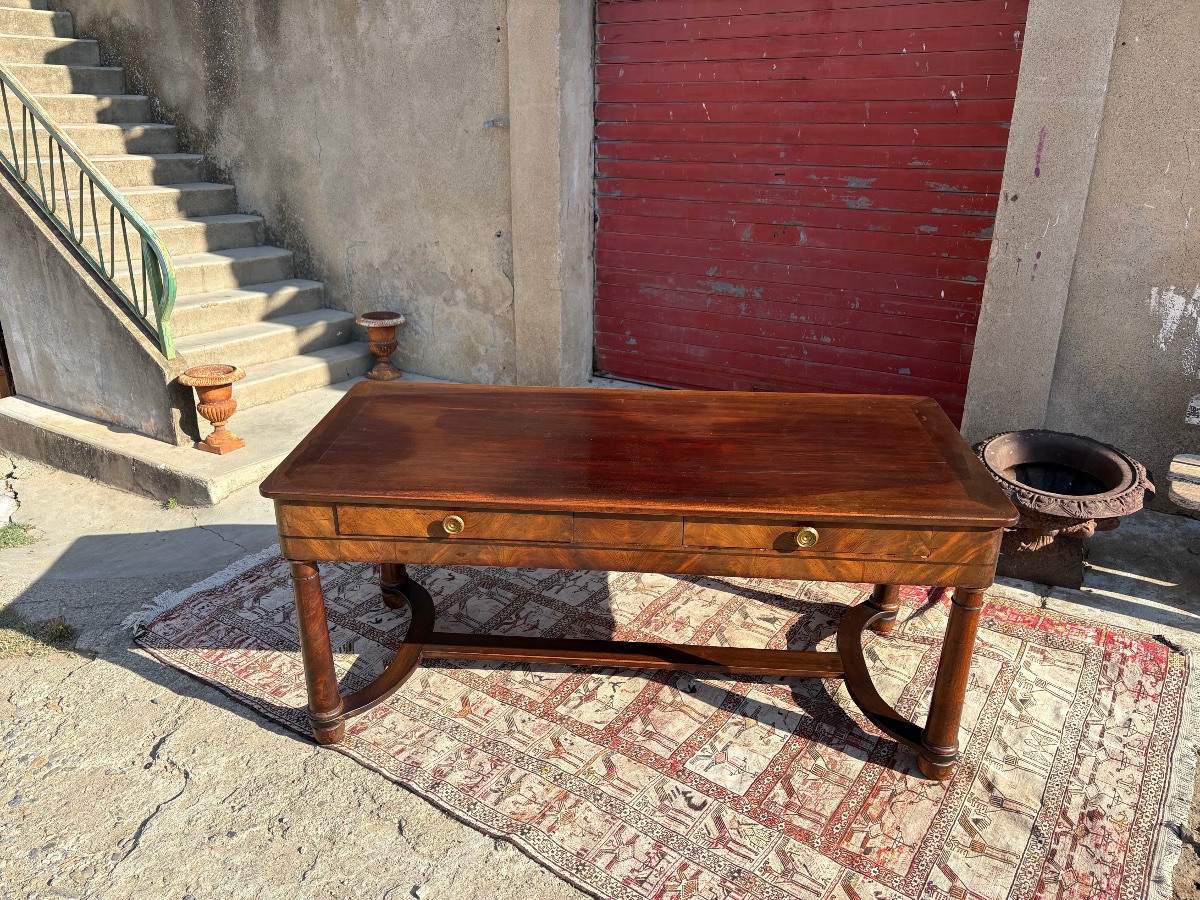 19th-century Mahogany Empire-style Desk-photo-5