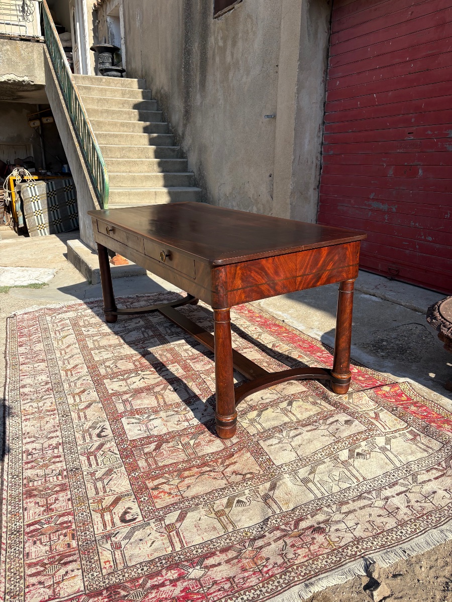 19th-century Mahogany Empire-style Desk-photo-6