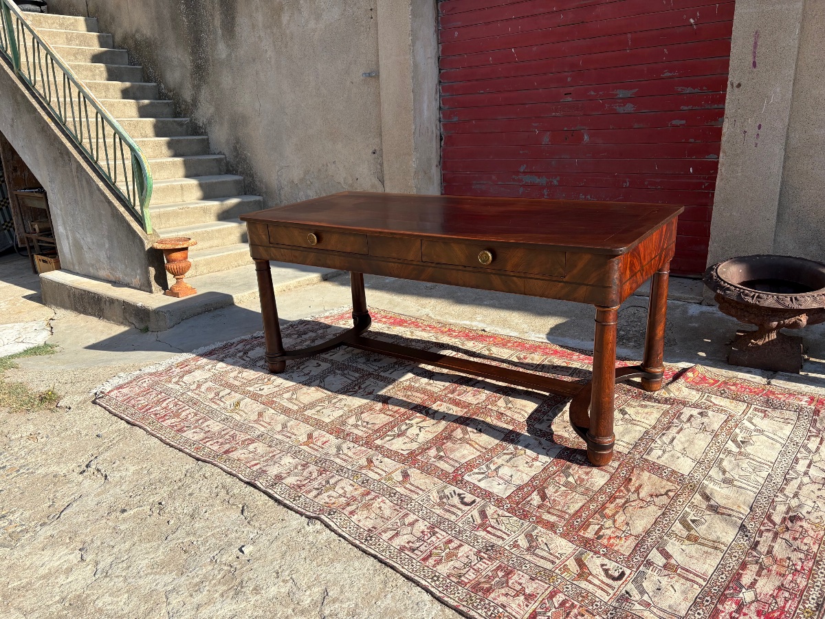 19th-century Mahogany Empire-style Desk-photo-8