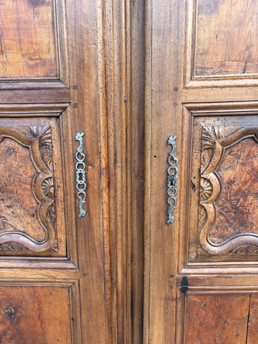 Armoire de mariage, lyonnaise, Louis XV d’époque XVIIIe siècle-photo-3