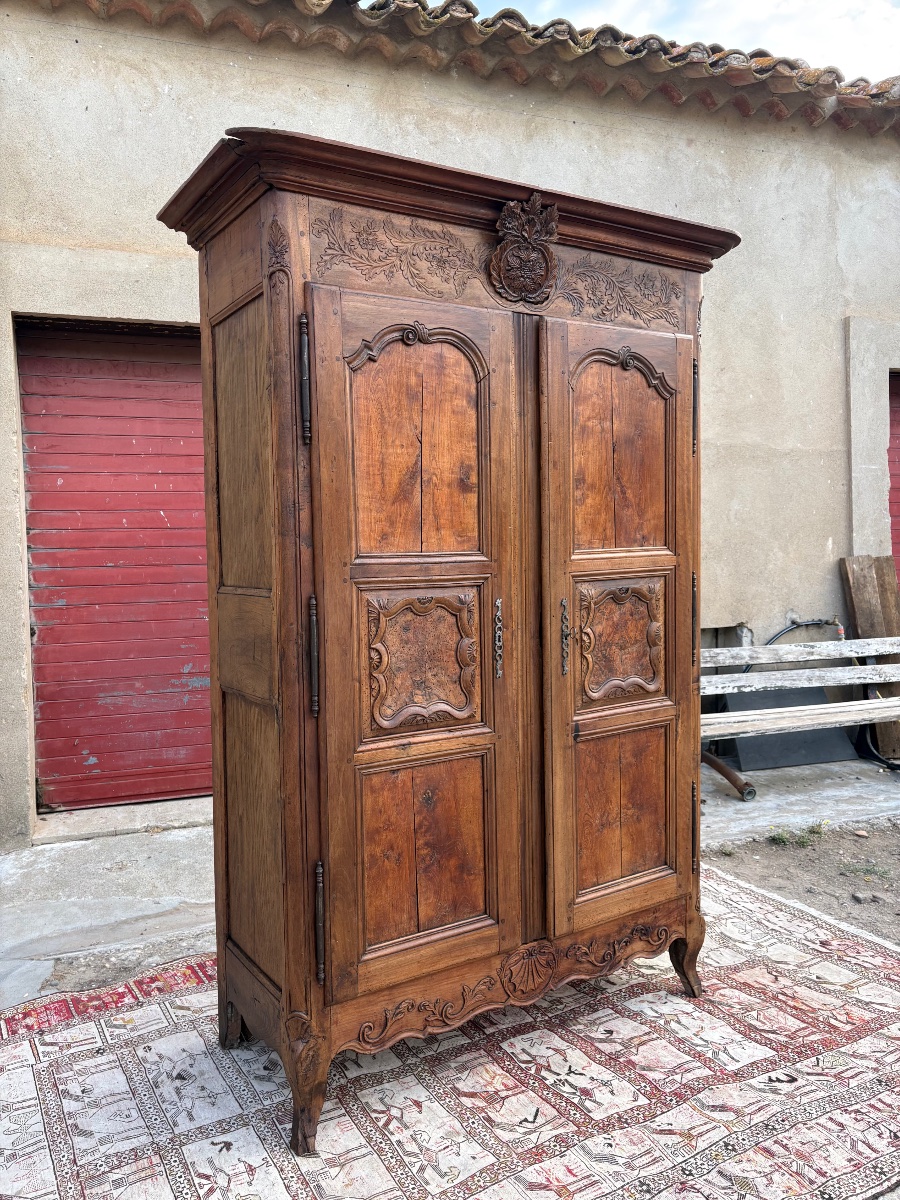 Armoire de mariage, lyonnaise, Louis XV d’époque XVIIIe siècle-photo-4