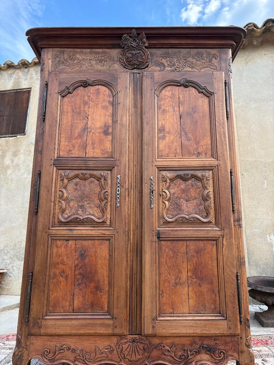 Armoire de mariage, lyonnaise, Louis XV d’époque XVIIIe siècle-photo-8