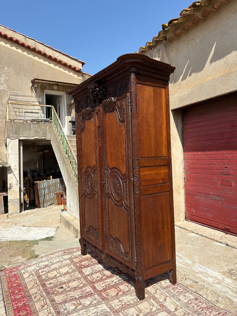 Armoire de mariage,Louis XV  normande de la région de Bayeux, en chêne d’époque XVIIIe siècle-photo-3