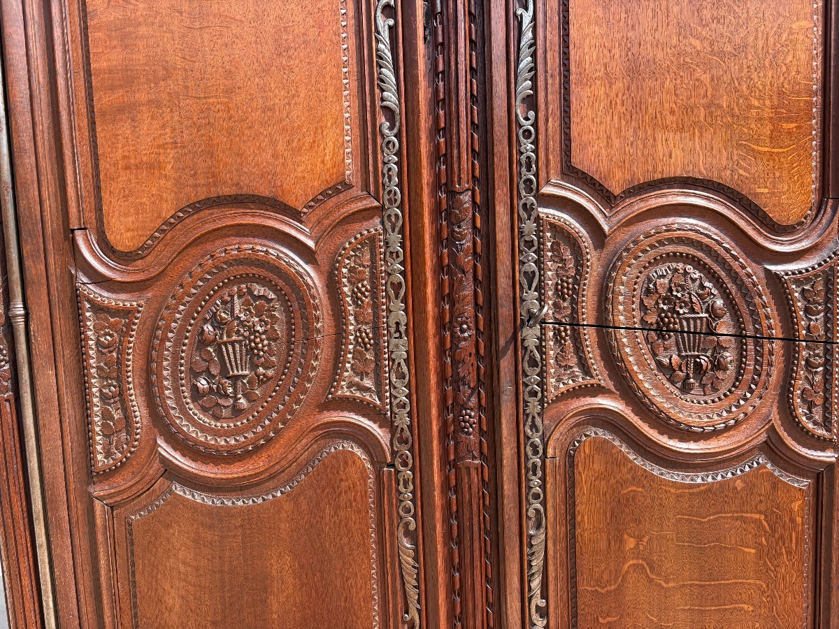 Armoire de mariage,Louis XV  normande de la région de Bayeux, en chêne d’époque XVIIIe siècle-photo-5