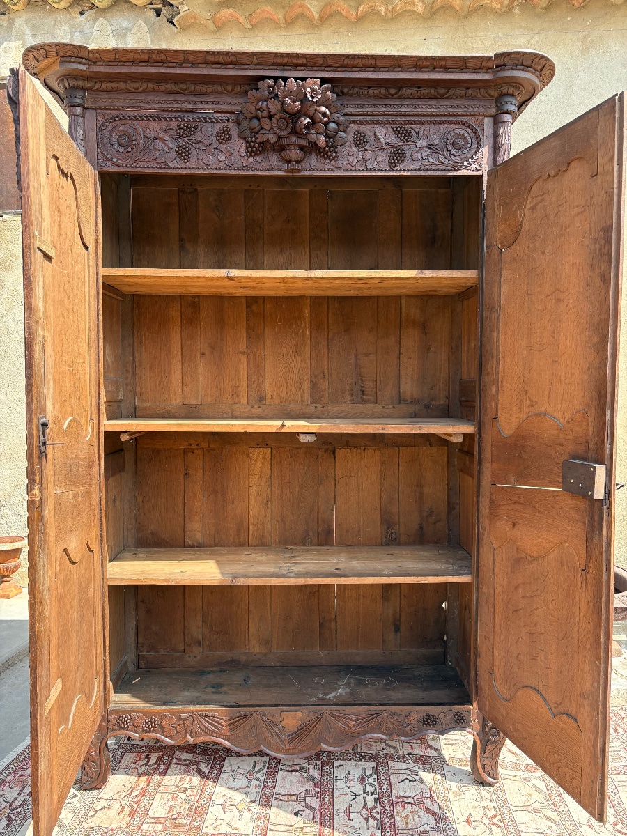 Armoire de mariage,Louis XV  normande de la région de Bayeux, en chêne d’époque XVIIIe siècle-photo-7