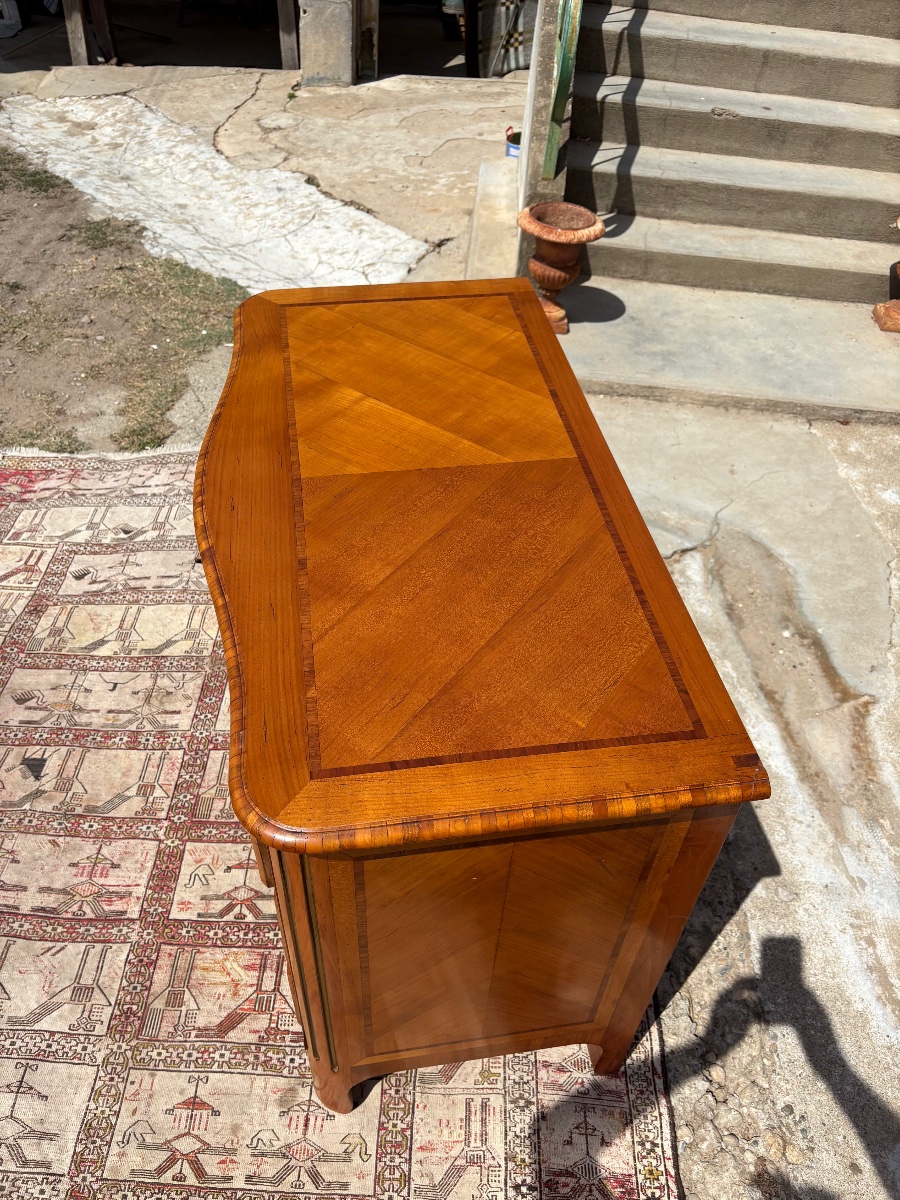 Commode galbée de style, régence en acajou d’époque, 1950-photo-2