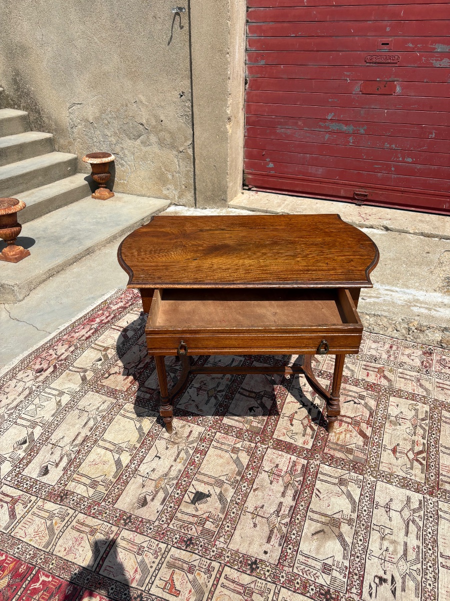 Walnut Desk And Writing Set, Napoleon Style, 19th Century-photo-1