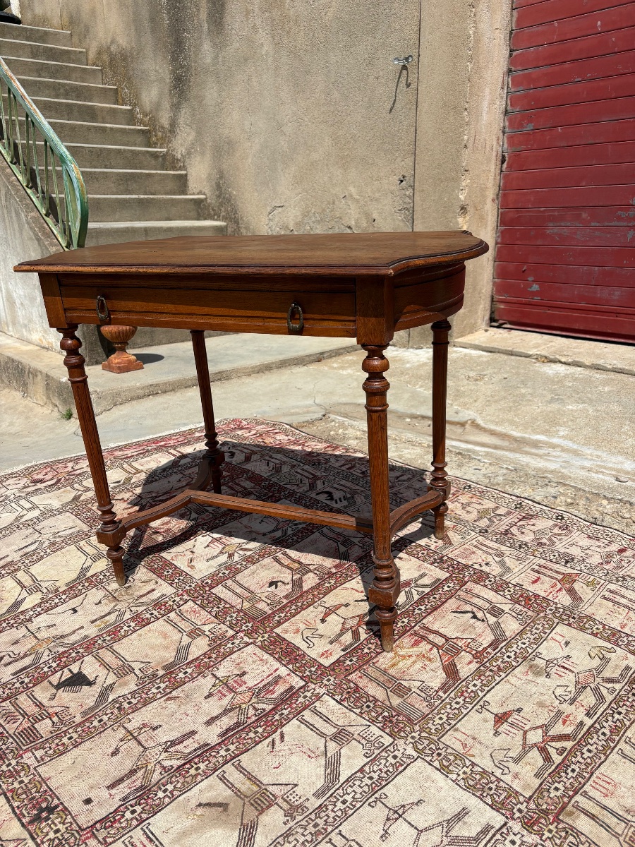 Walnut Desk And Writing Set, Napoleon Style, 19th Century-photo-2