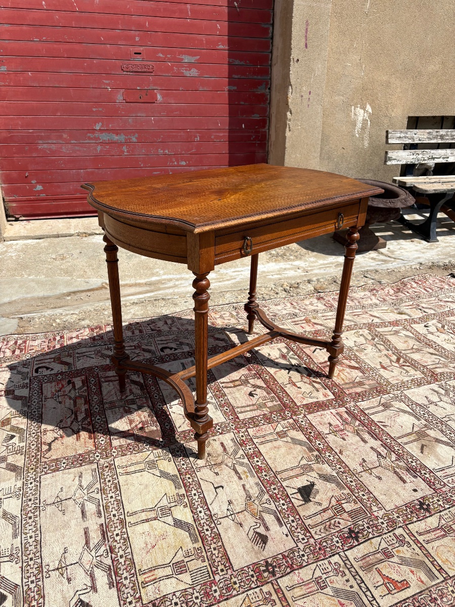 Walnut Desk And Writing Set, Napoleon Style, 19th Century-photo-6